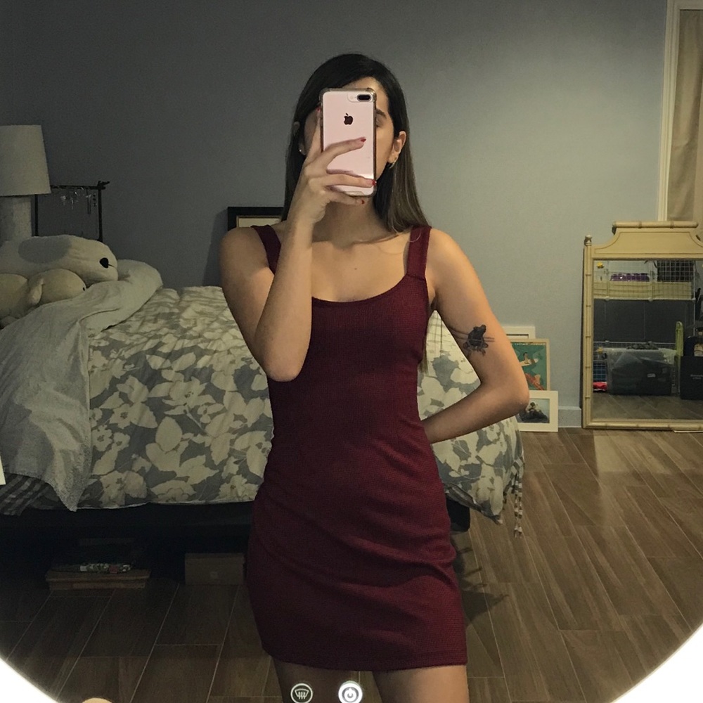 Red & Black Checkered Mini Dress Size S